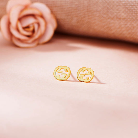 Sun Knot Gold Stud Earrings for Women