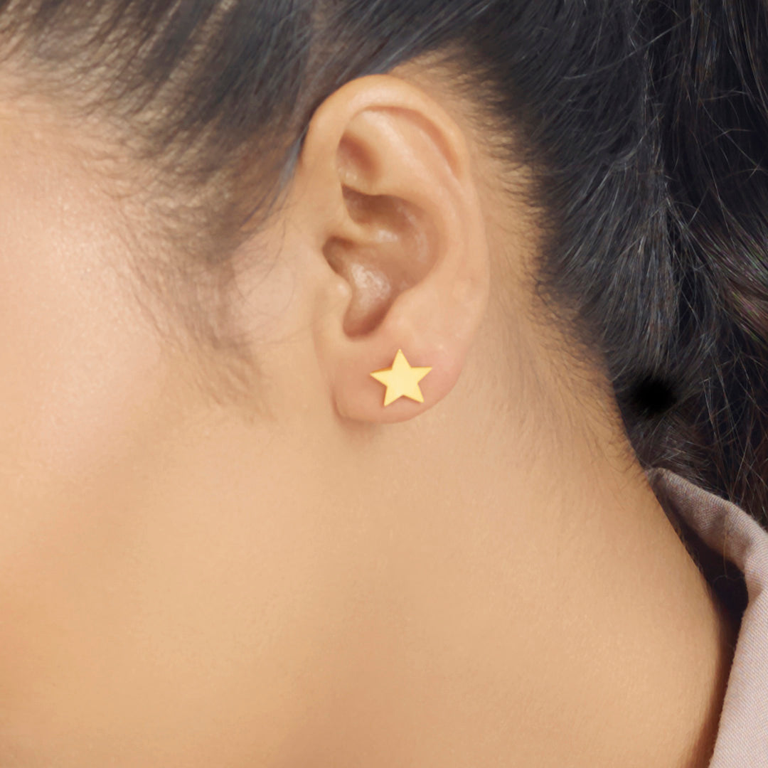 Vega Gleam Gold Stud Earrings for Women