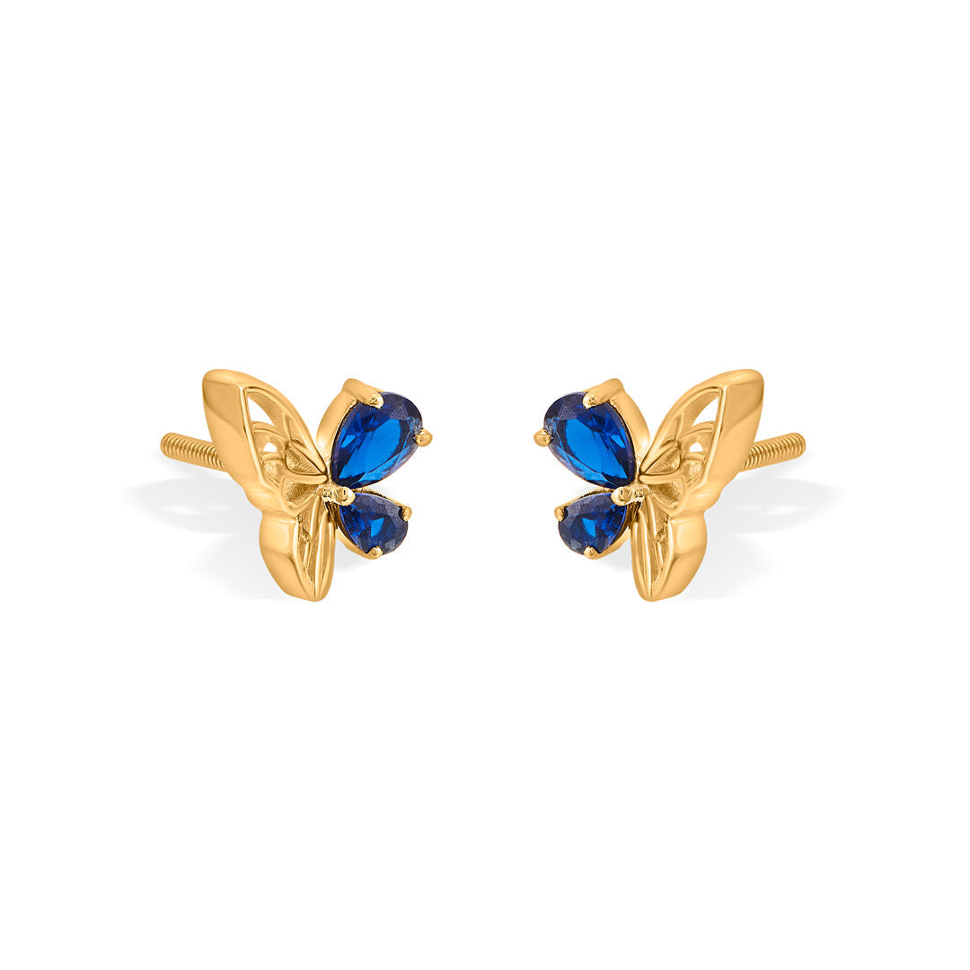 Sapphire Drift Gold Stud Earrings for Women