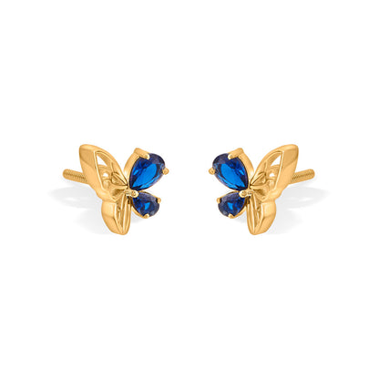 Sapphire Drift Gold Stud Earrings for Women