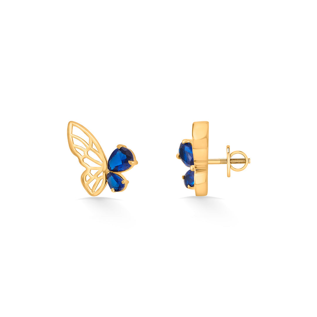 Sapphire Drift Gold Stud Earrings for Women
