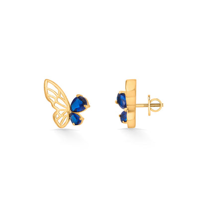 Sapphire Drift Gold Stud Earrings for Women