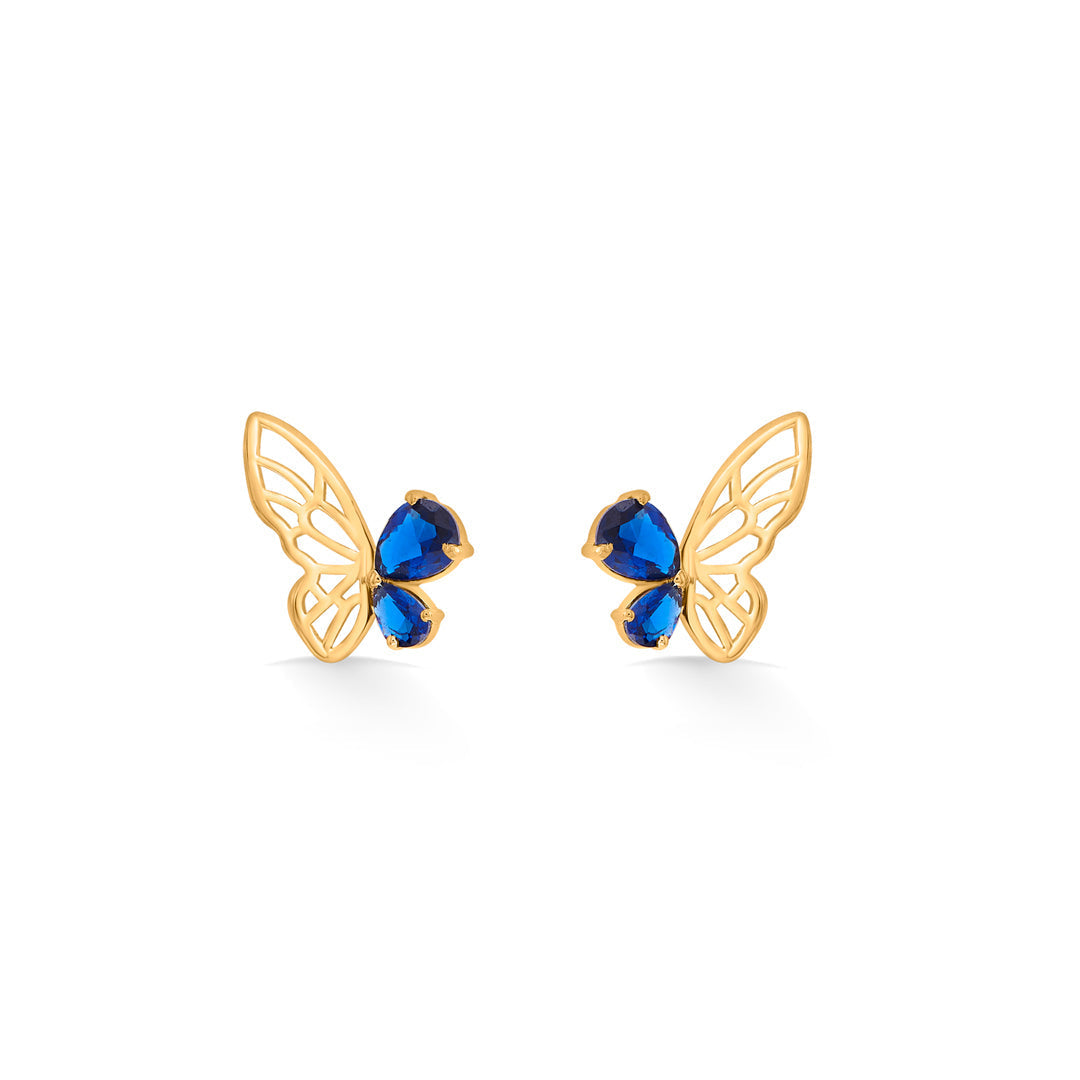 Sapphire Drift Gold Stud Earrings for Women