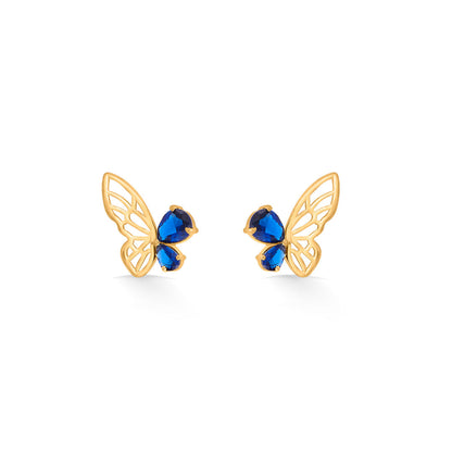 Sapphire Drift Gold Stud Earrings for Women
