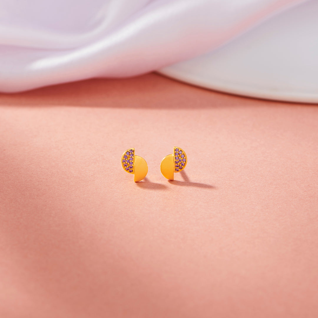 Petite Glow Gold Stud Earrings for Women