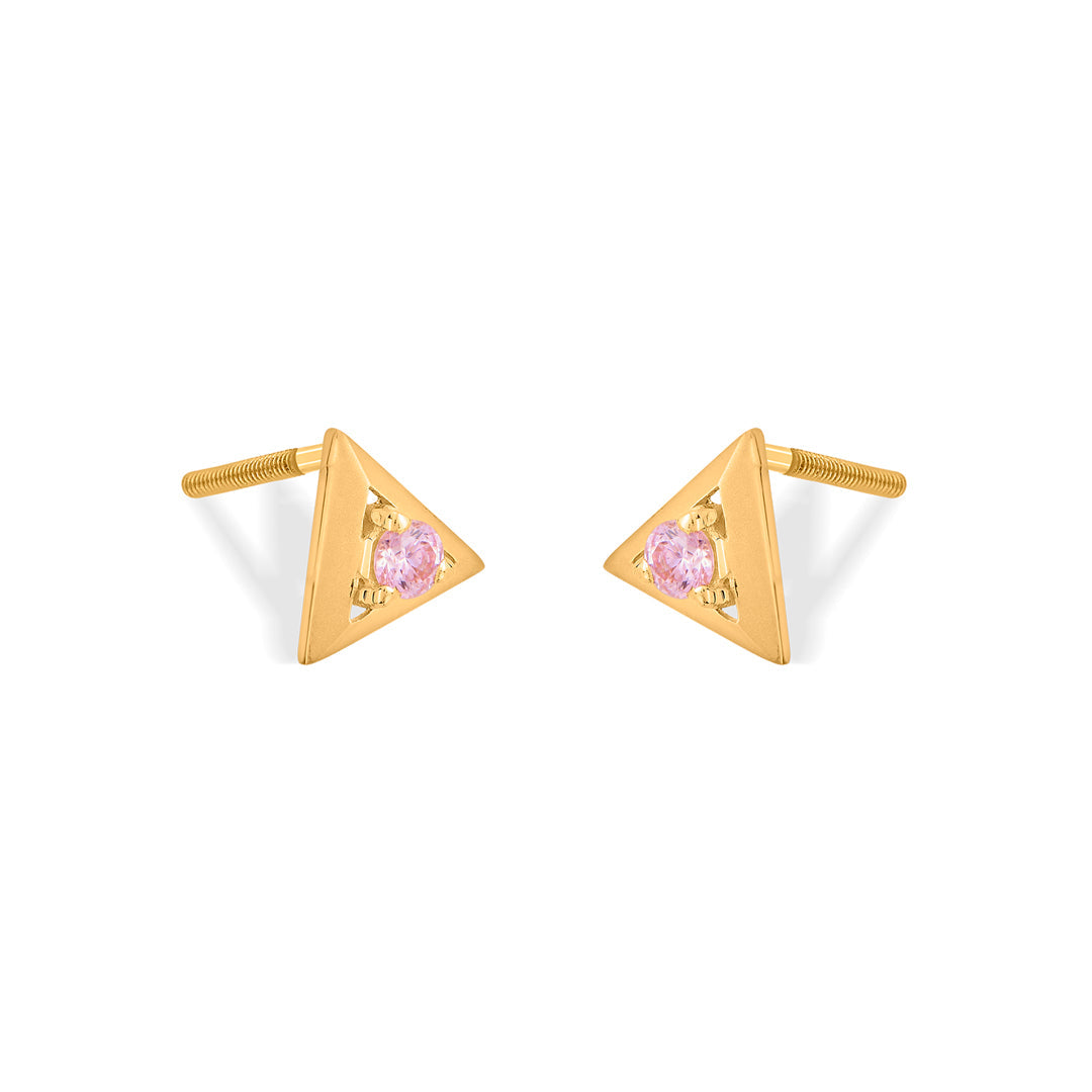 Prism Ray Gold Stud Earrings for Women