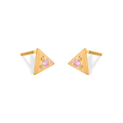Prism Ray Gold Stud Earrings for Women