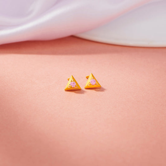 Prism Ray Gold Stud Earrings for Women