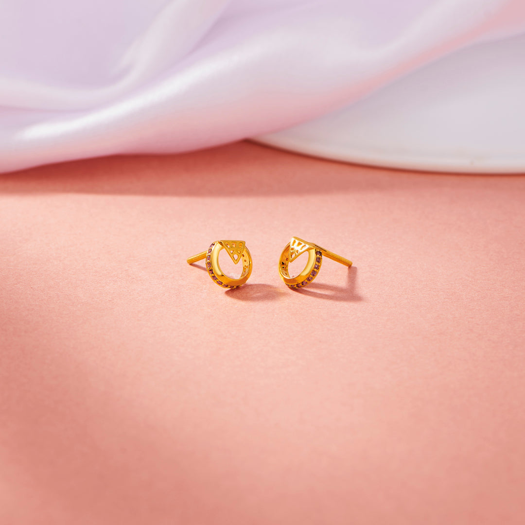 Stellar Gleam Gold Stud Earrings for Women