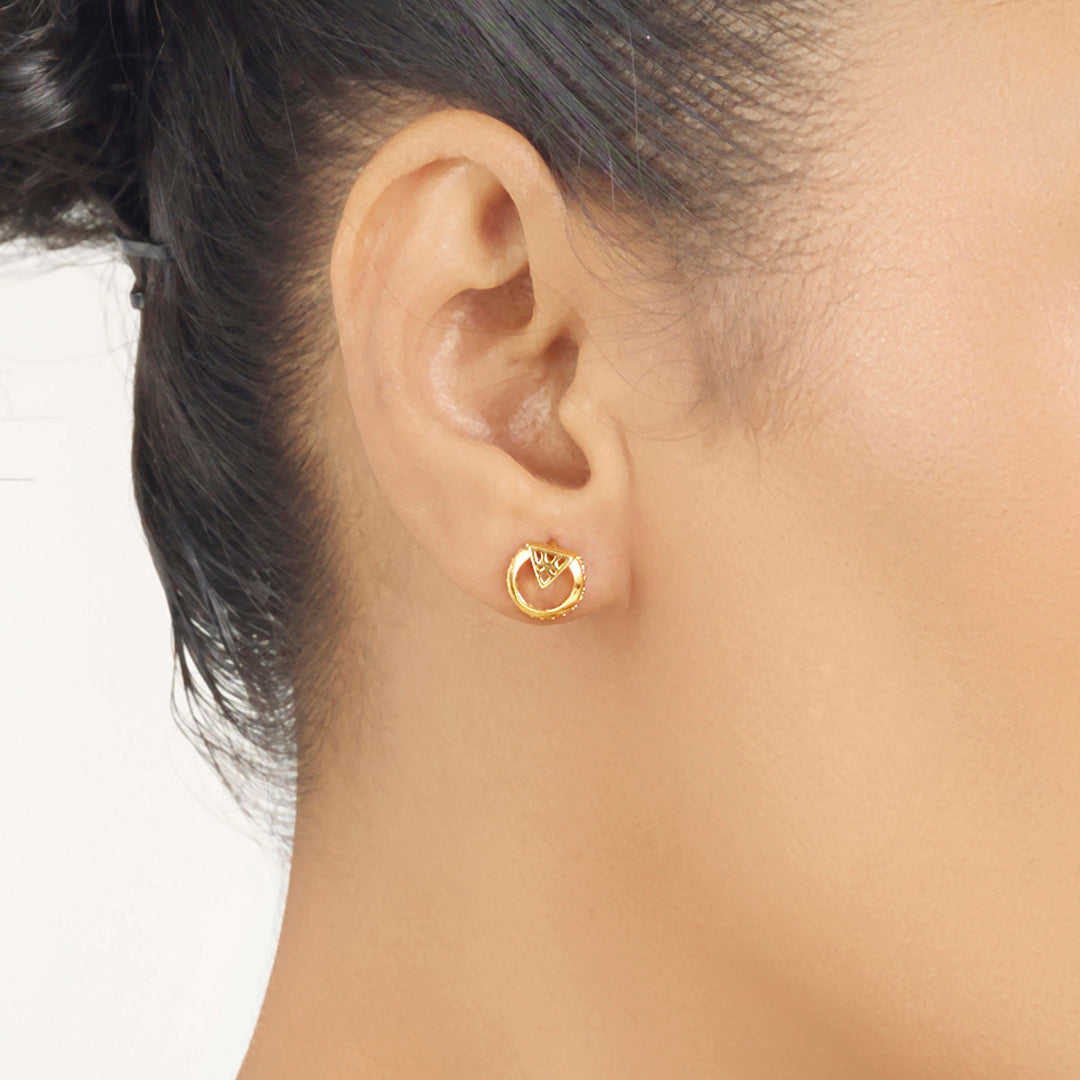 Stellar Gleam Gold Stud Earrings for Women