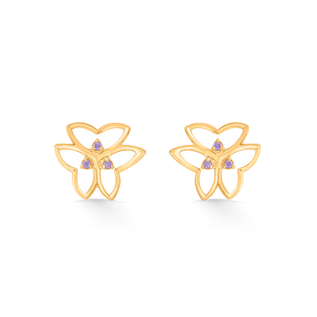 Lunar Flutter Gold Stud Earrings for Women