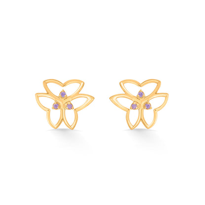 Lunar Flutter Gold Stud Earrings for Women