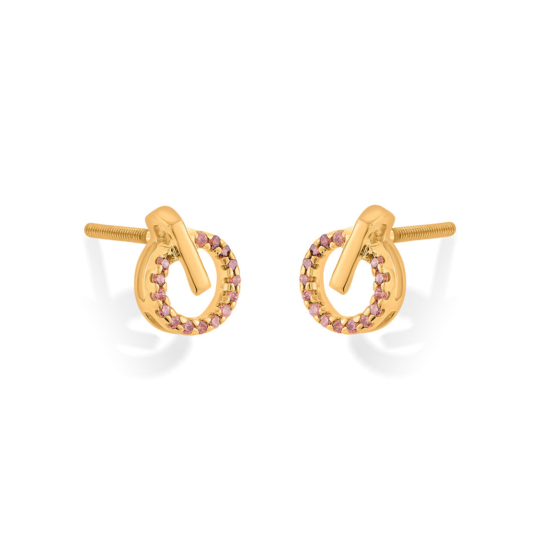Angel Halo Gold Stud Earrings for Women