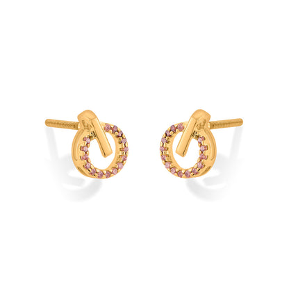 Angel Halo Gold Stud Earrings for Women