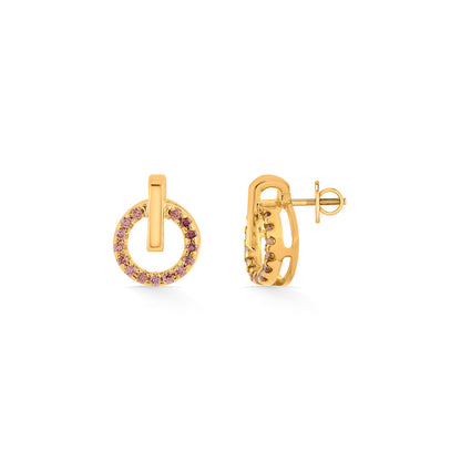 Angel Halo Gold Stud Earrings for Women