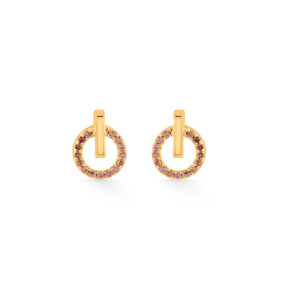 Angel Halo Gold Stud Earrings for Women