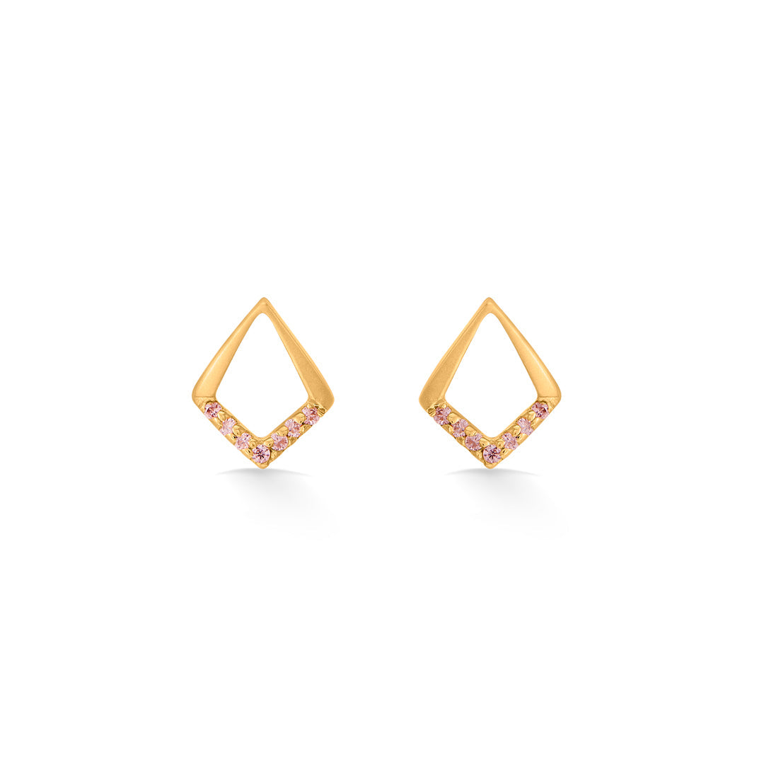 Diamond Halo Gold Stud Earrings for Women