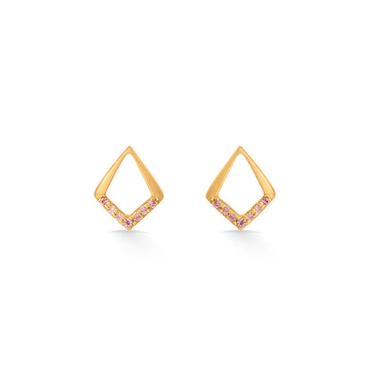 Diamond Halo Gold Stud Earrings for Women
