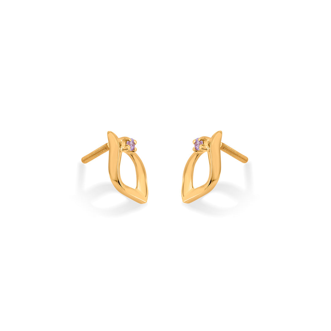 Bloom Spark Gold Stud Earrings for Women