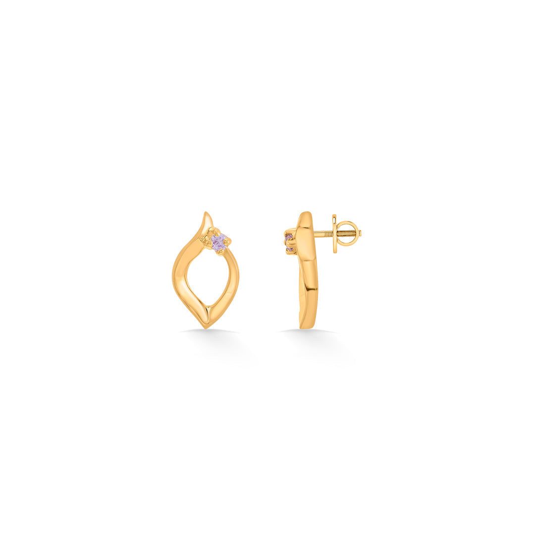 Bloom Spark Gold Stud Earrings for Women