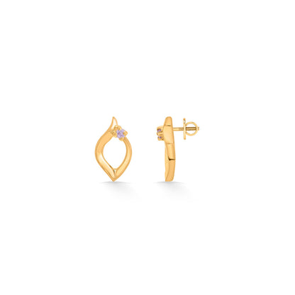 Bloom Spark Gold Stud Earrings for Women