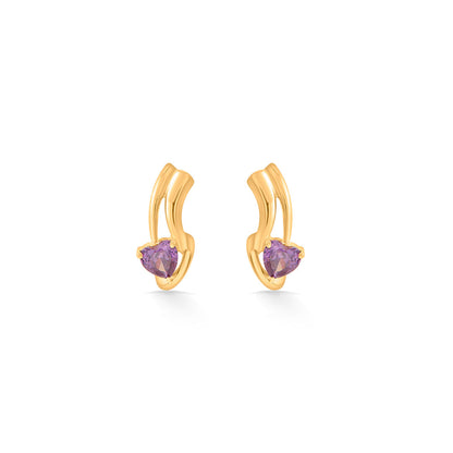 Violet Muse Gold Stud Earrings for Women