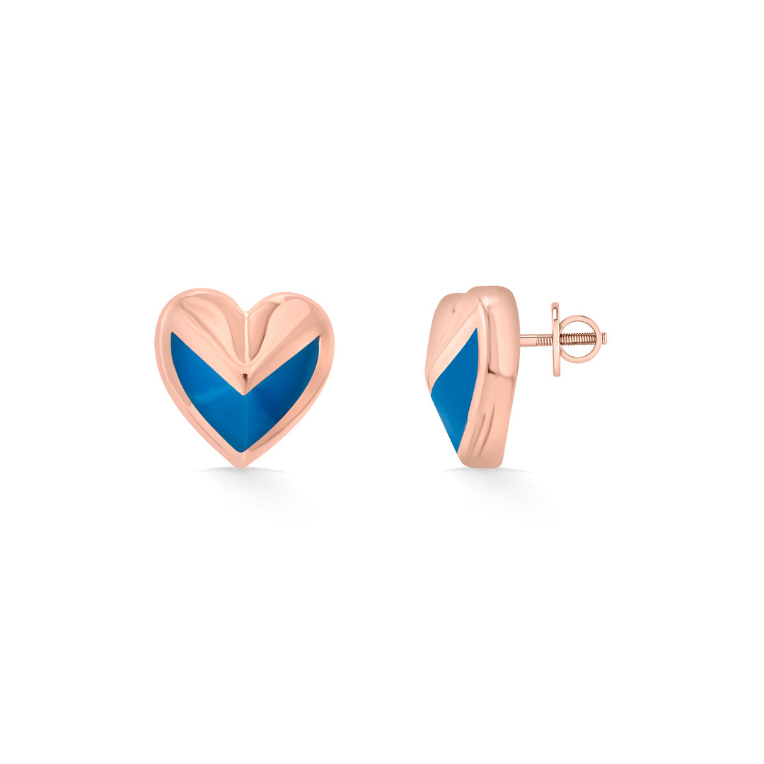 Midnight Muse Gold Stud Earrings for Women