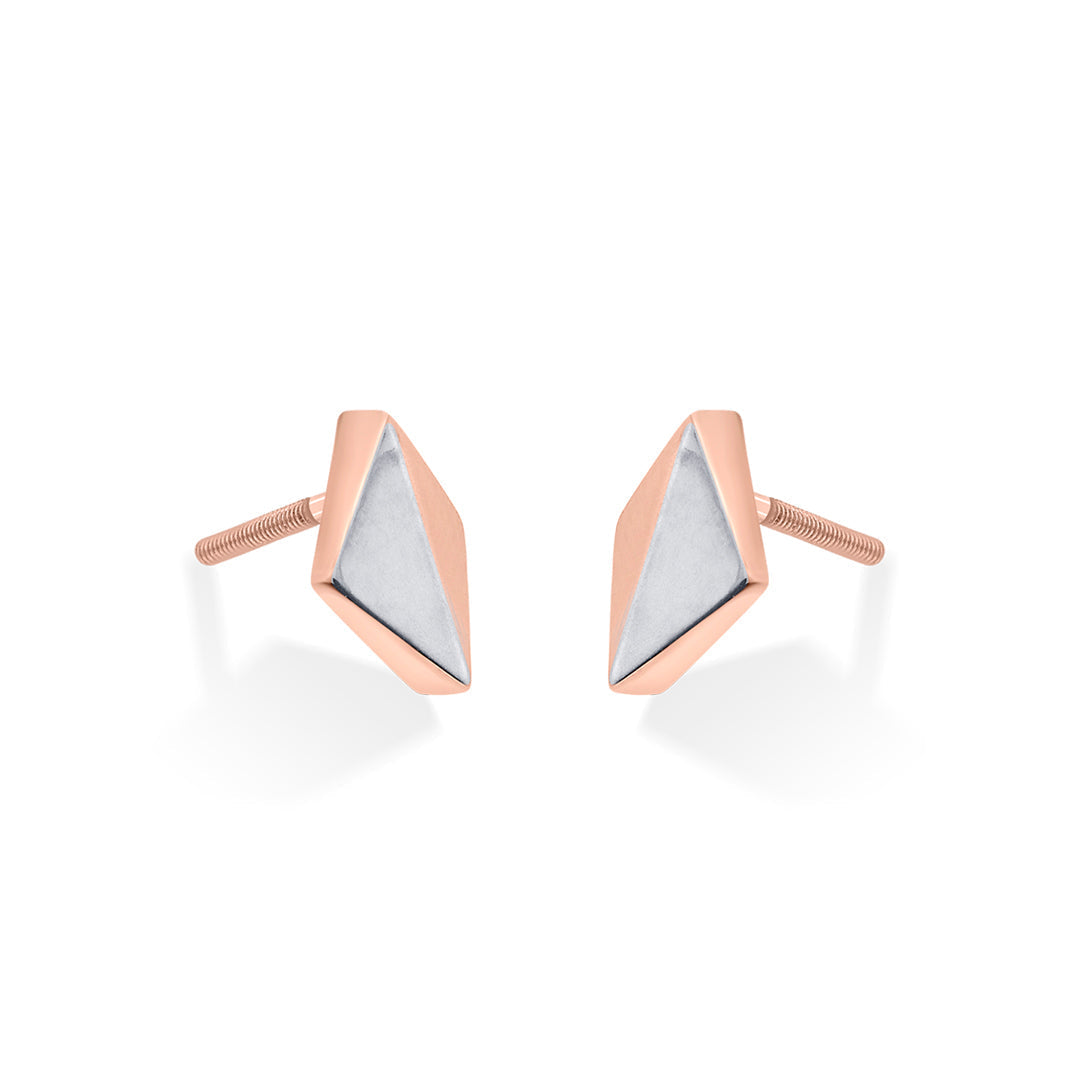 Rosé Fusion Gold Stud Earrings for Women