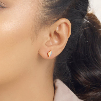 Rosé Fusion Gold Stud Earrings for Women