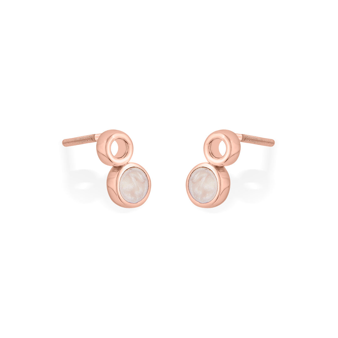 Sunbeam Duo Gold Stud Earrings for Women