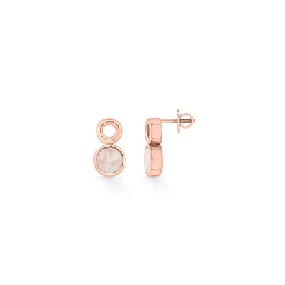 Sunbeam Duo Gold Stud Earrings for Women