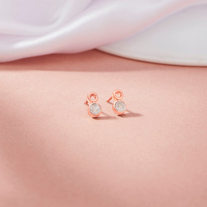 Sunbeam Duo Gold Stud Earrings for Women