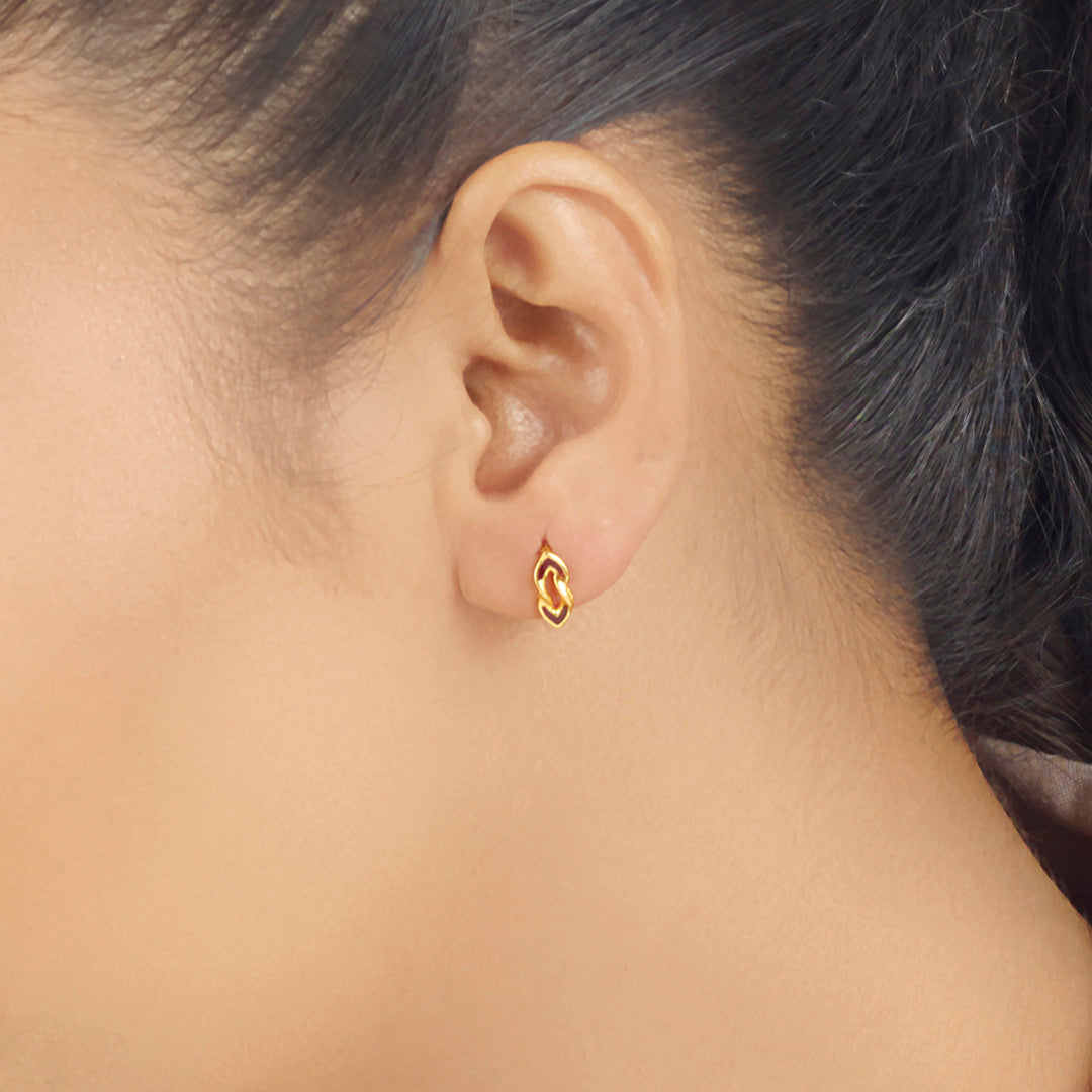 Midnight Form Gold Stud Earrings for Women