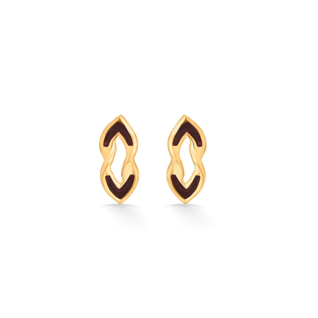 Midnight Form Gold Stud Earrings for Women