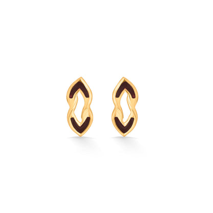 Midnight Form Gold Stud Earrings for Women