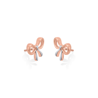 Dusk Ribbon Gold Stud Earrings for Women