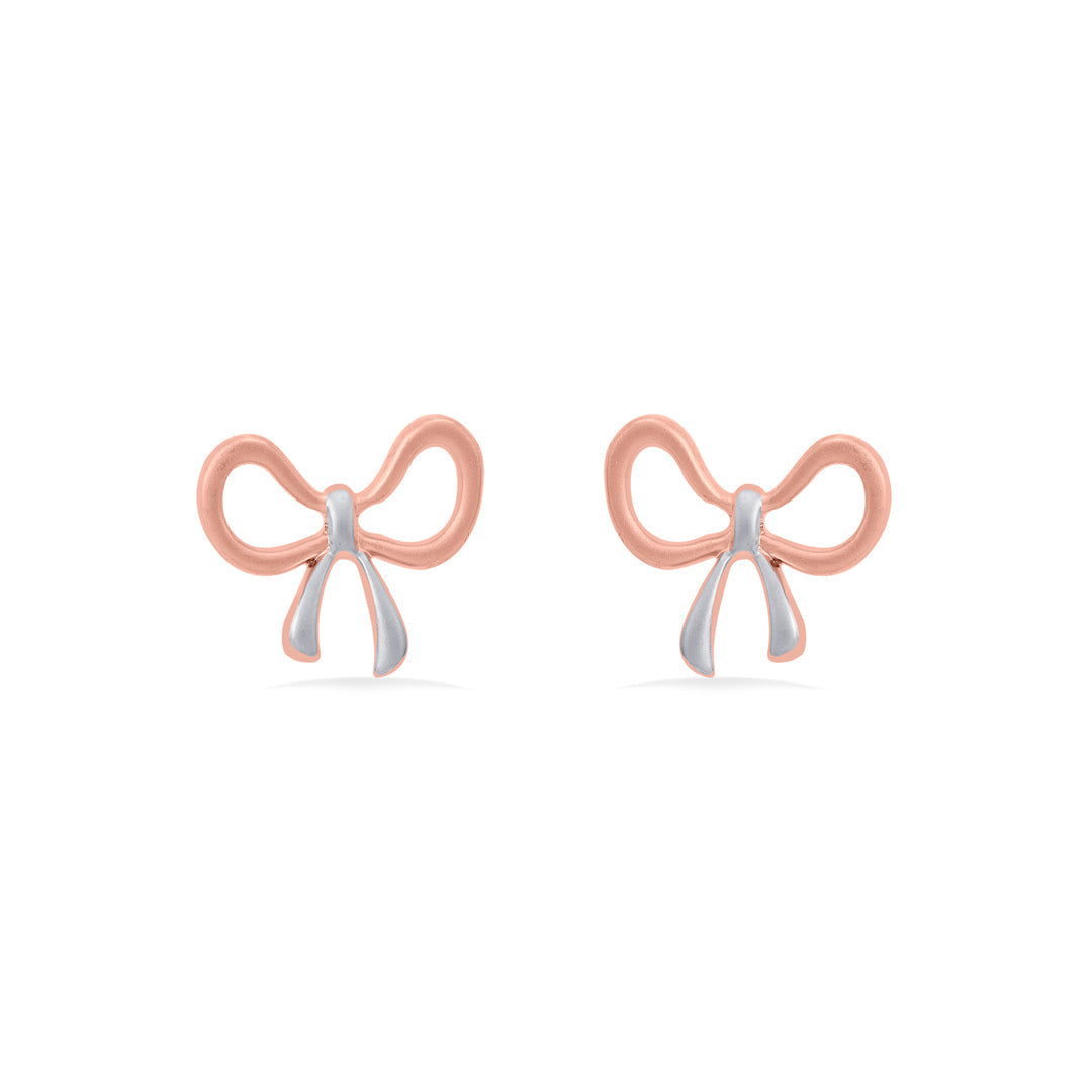 Dusk Ribbon Gold Stud Earrings for Women
