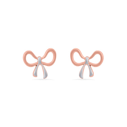 Dusk Ribbon Gold Stud Earrings for Women