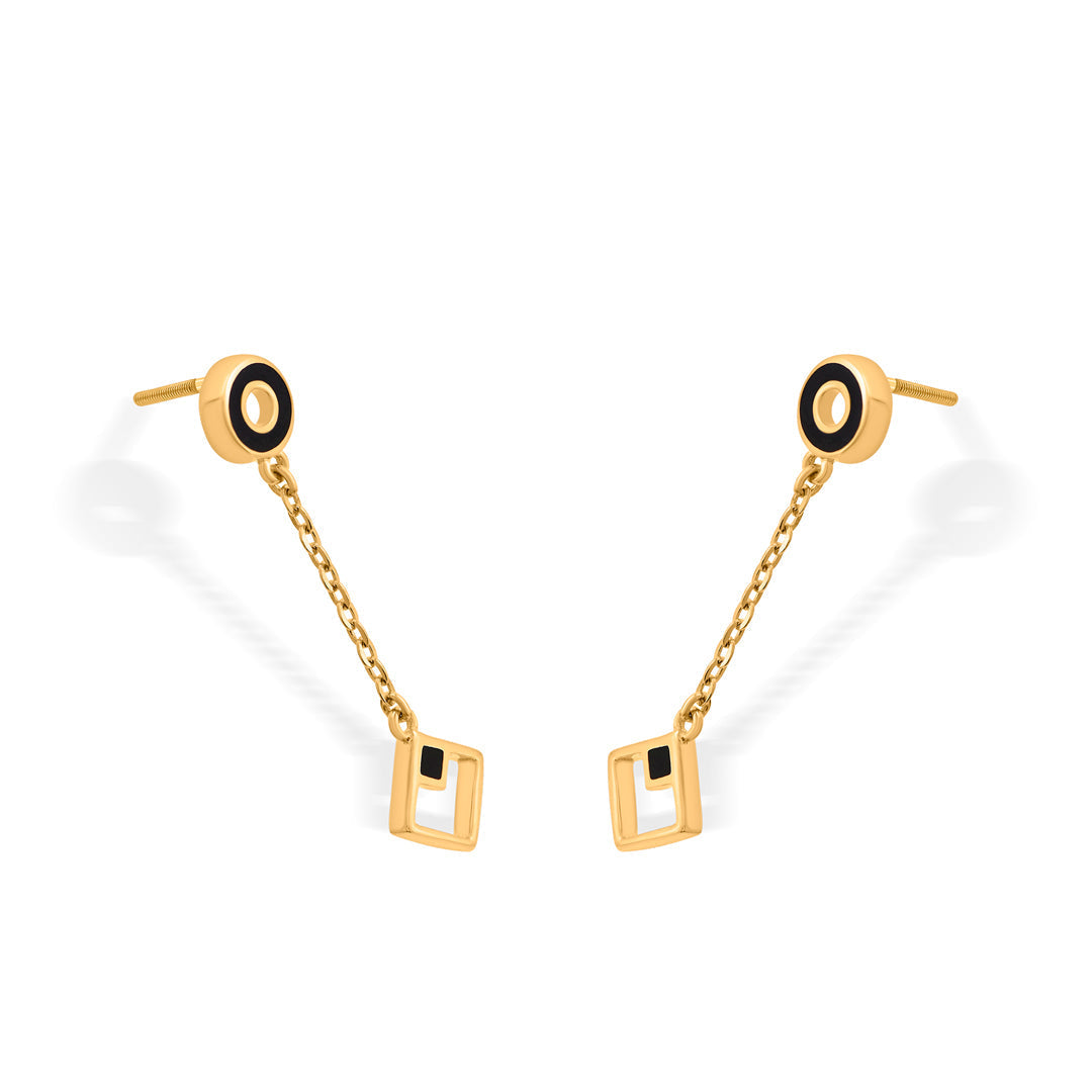 Twin Form Gold Drops & Danglers Earrings for Women