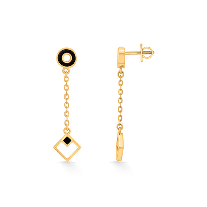 Twin Form Gold Drops & Danglers Earrings for Women