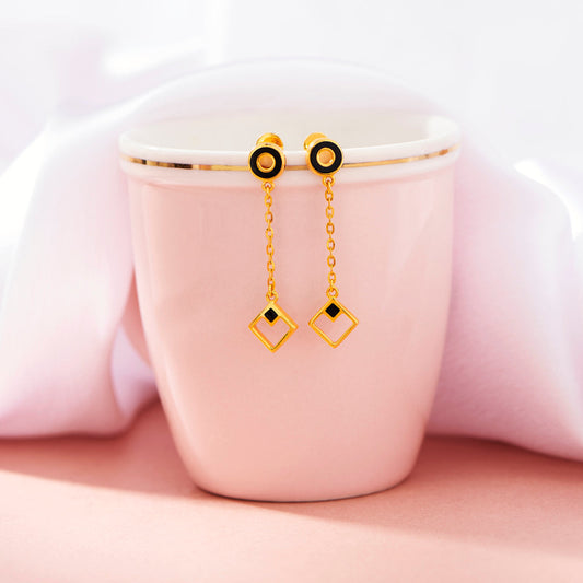 Twin Form Gold Drops & Danglers Earrings for Women