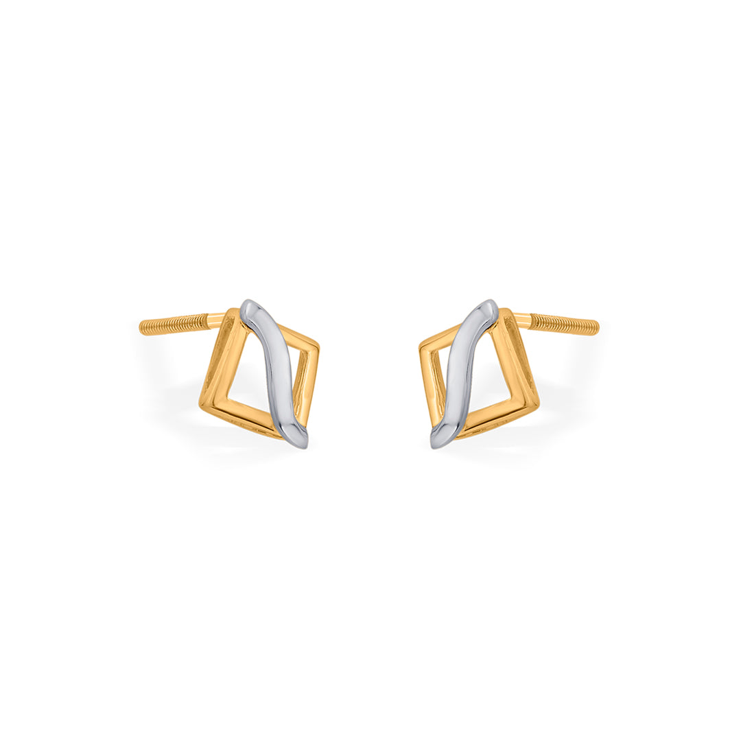Art Twist Gold Stud Earrings for Women
