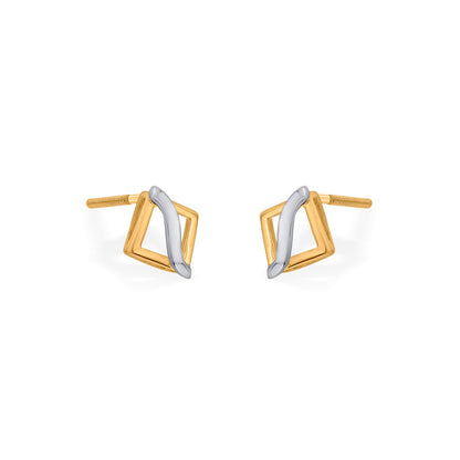 Art Twist Gold Stud Earrings for Women