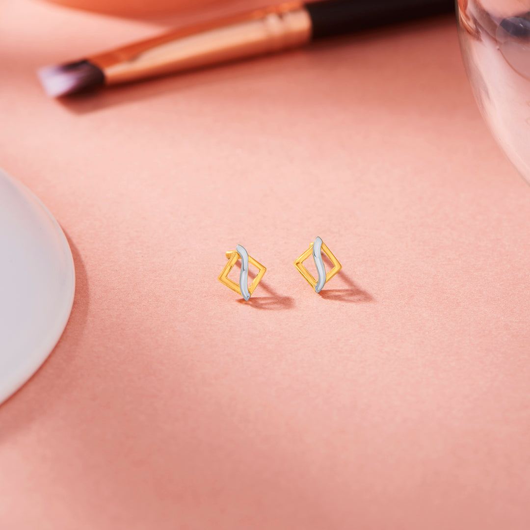 Art Twist Gold Stud Earrings for Women