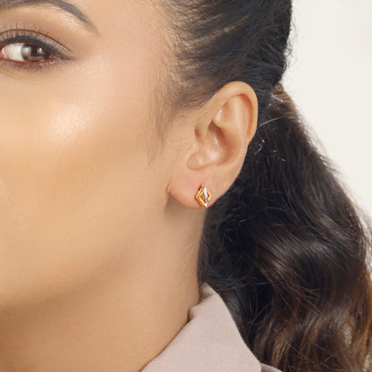 Art Twist Gold Stud Earrings for Women