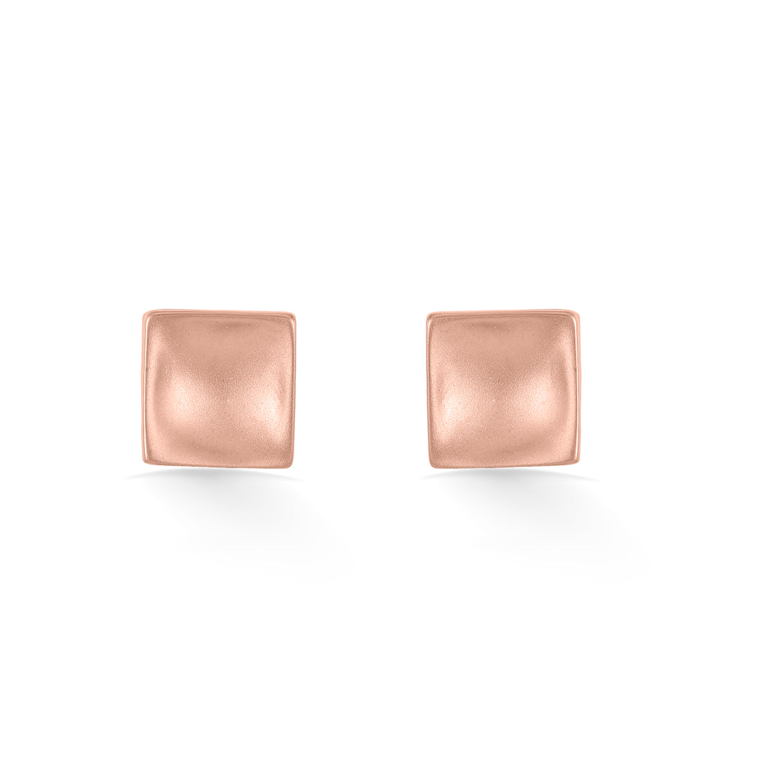 Modern Block Gold Stud Earrings for Women
