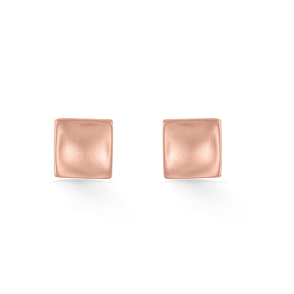 Modern Block Gold Stud Earrings for Women