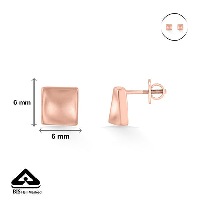 Modern Block Gold Stud Earrings for Women