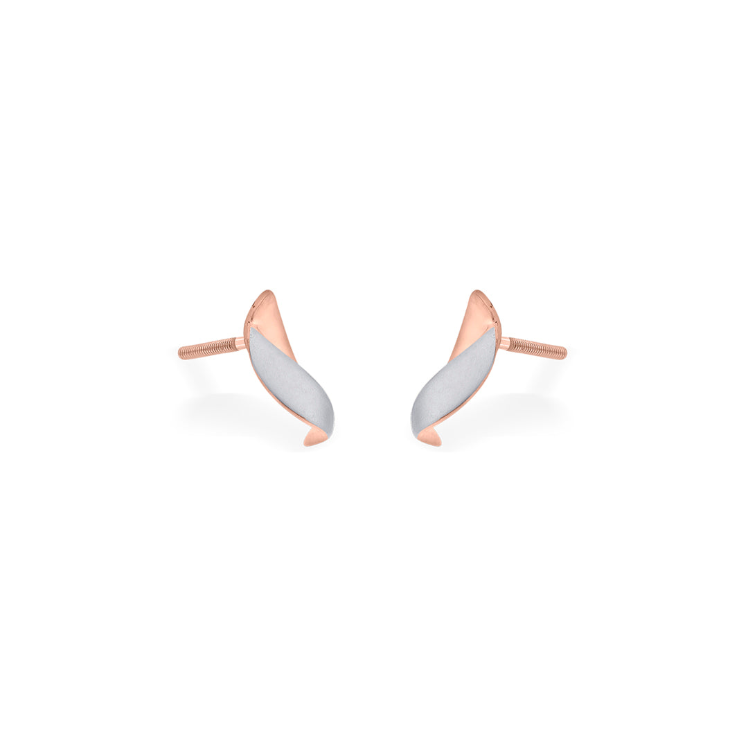 Nova Curve Gold Stud Earrings for Women