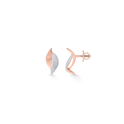 Nova Curve Gold Stud Earrings for Women